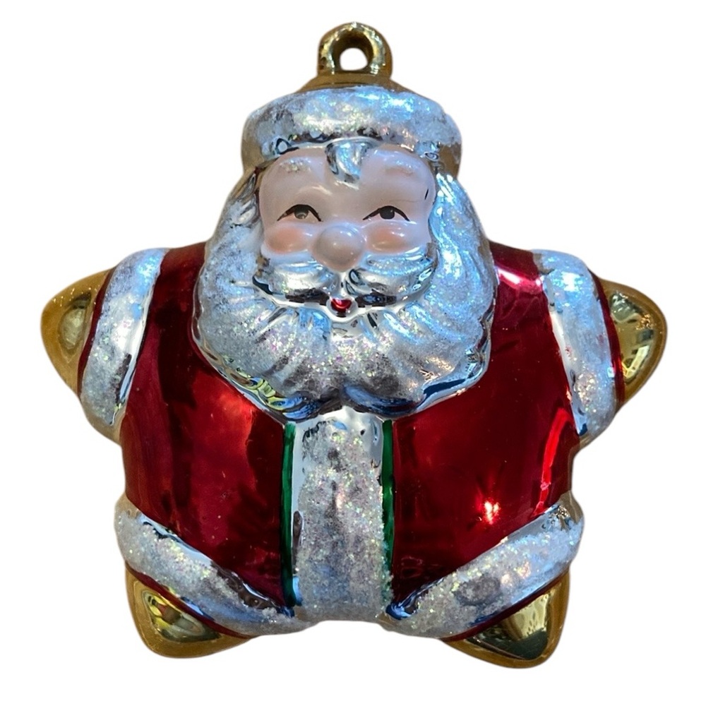 AGC Santa Claus star Christmas tree Ornament 1998 collectible glass ornament